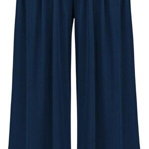 Womens Casual Wide Leg Pants Summer Fall Clothes Pleated Elastic Waist Loose Pal